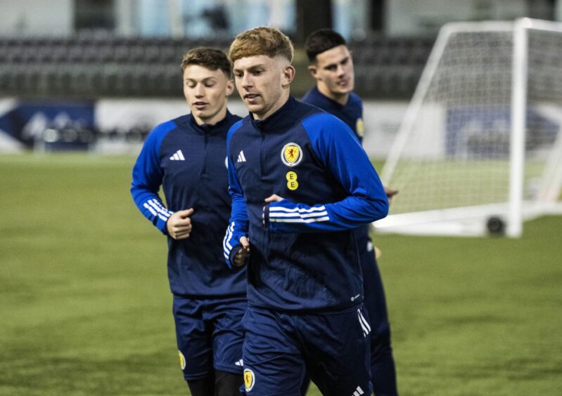 Kai Fotheringham of Dundee United is put through his paces during Scotland U21 duty at Oriam, Edinburgh 