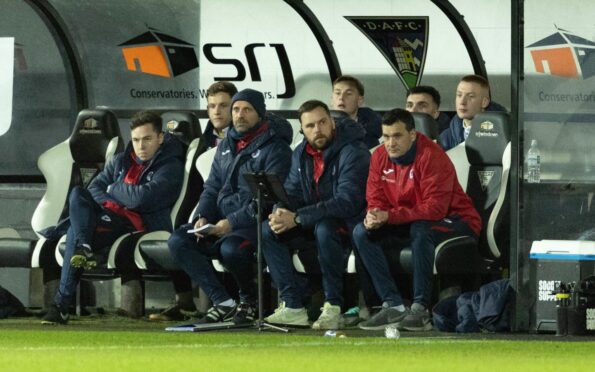 Ian Murray and his Raith Rovers management team. Image: SNS.