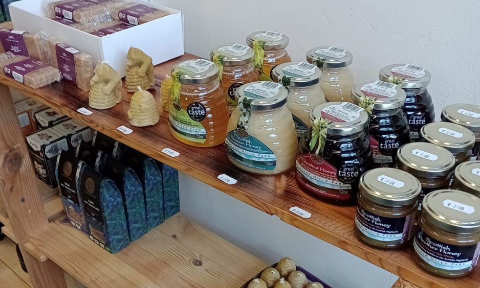 Honey being sold at The Bee's Flower Shop in Perth.