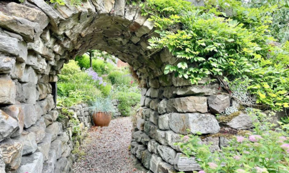 The archway in the garden of the Culross cottage.