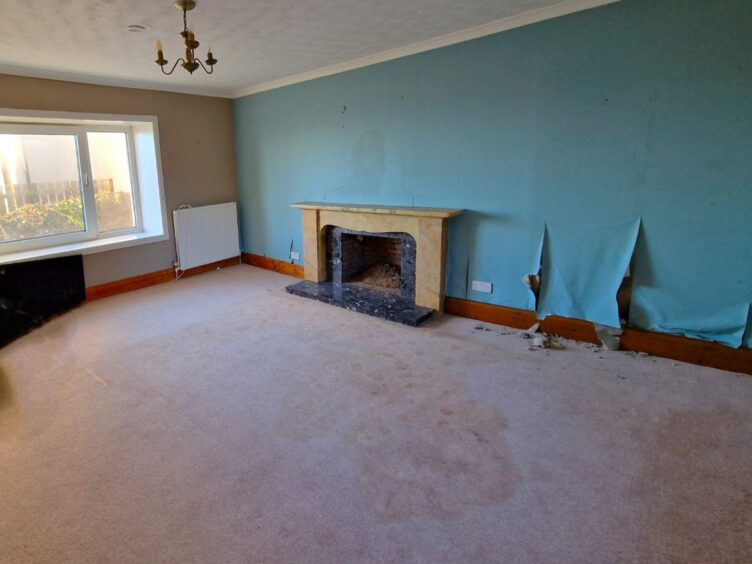 The spacious living room in the Fife property.