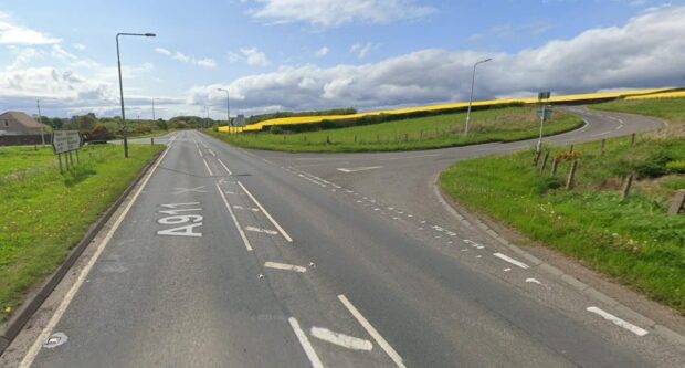 A section of the A911 was closed. Image: Google Maps