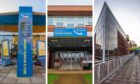 Exteriors of Bell's Sports Centre, Dewars Centre and Perth Leisure Pool.