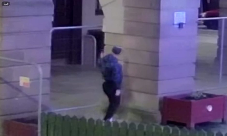 CCTV footage shows youths scale the fence before snipping the lights on Montrose Christmas Tree
