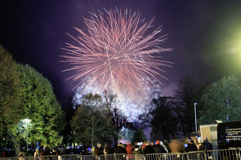 Fireworks on South Inch in Perth.