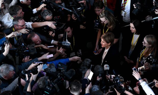 Nicola Sturgeon at the SNP conference. Image: Darrell Benns/DC Thomson