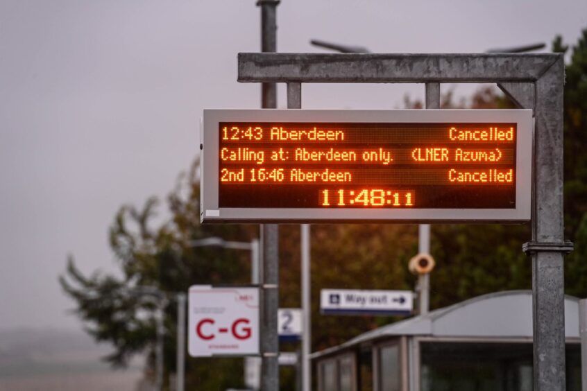 Trains have been cancelled between Dundee and Aberdeen to allow for a safety inspection