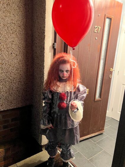 Darcie Bruce makes for a spooky Pennywise this Halloween. 