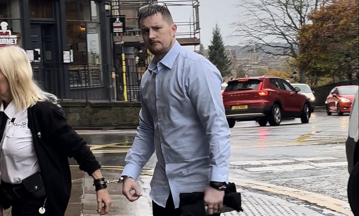 Killer, David Barnes at Edinburgh High Court during the trial.