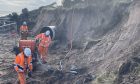 Contractors working at the site of the Carnoustie pipeline break. Image: Scottish Water