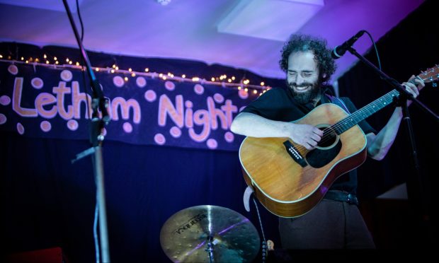 Dundee musician Robbie Ward at Letham Nights. Image:  Sam Ingram-Sills
