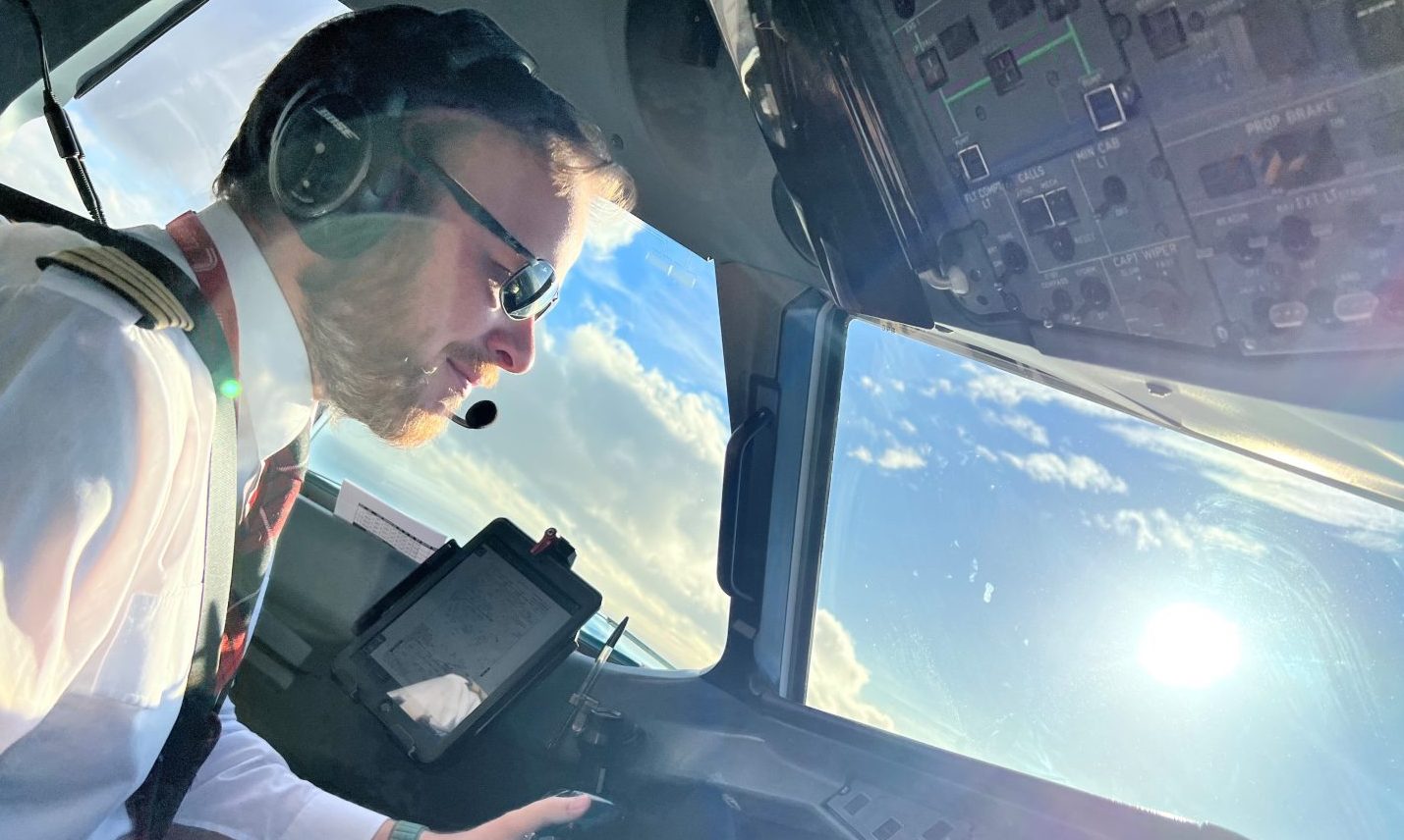 Captain Ronan Milne is a pilot for Loganair. Image: Loganair