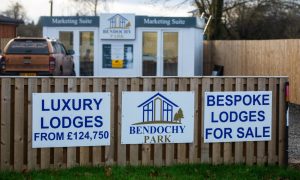 The marketing suite at Bendochy Park, near Blairgowrie.