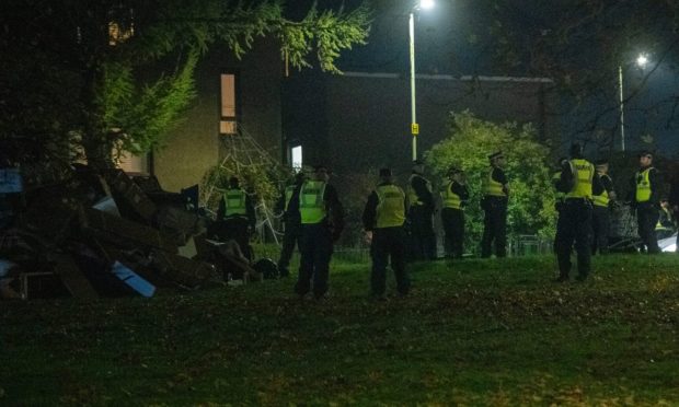A large police presence in Kirkton for Bonfire Night.