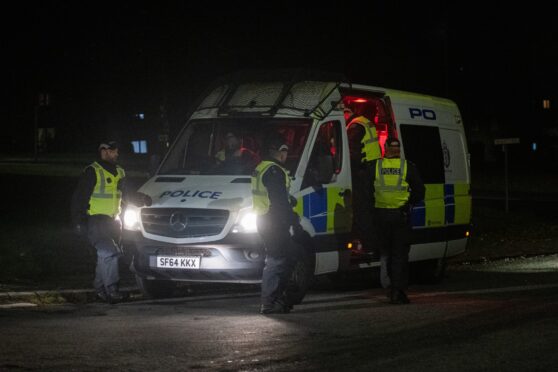 Police were out in force in Kirkton during Bonfire Night.