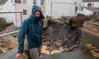 Rob Allen reveals the damage to his Pittenweem property following the collapse of sea defences.