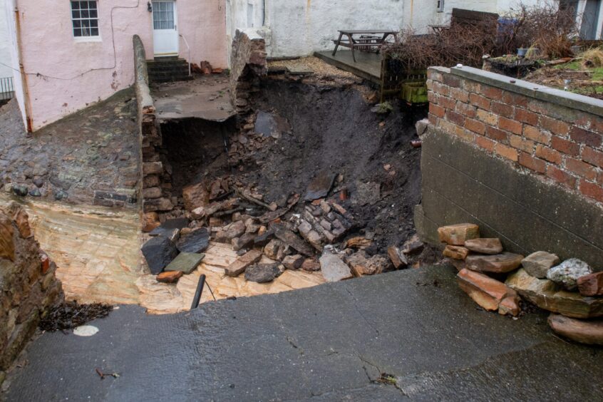 The path in front of the Pittenweem house has gone.