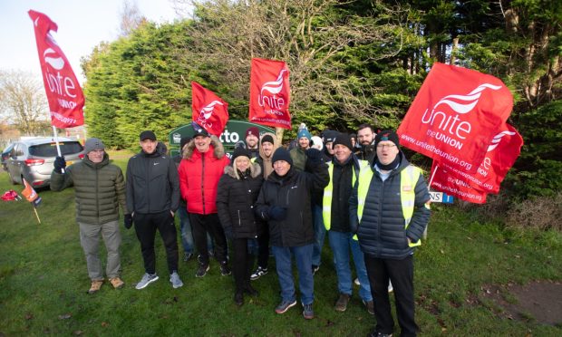 Scottish Water workers went on strike from Friday morning. Image: Kim Cessford/DC Thomson.