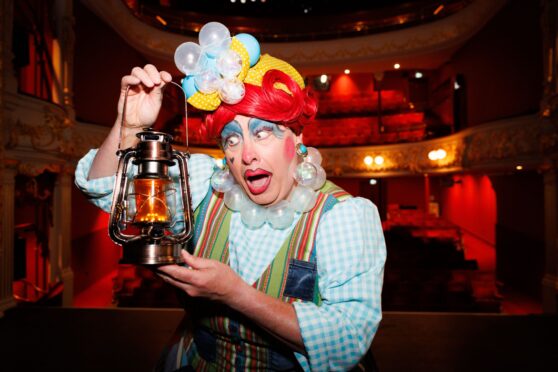 Writer and director Barrie Hunter in Perth Theatre's Aladdin. Image: Kenny Smith/DC Thomson