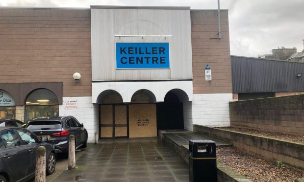 The boarded-up entrance to the Keiller Centre in Dundee. Image: James Simpson/DC Thomson