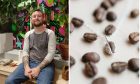 Liam Berge runs coffee bean jewellery workshops in Dundee.