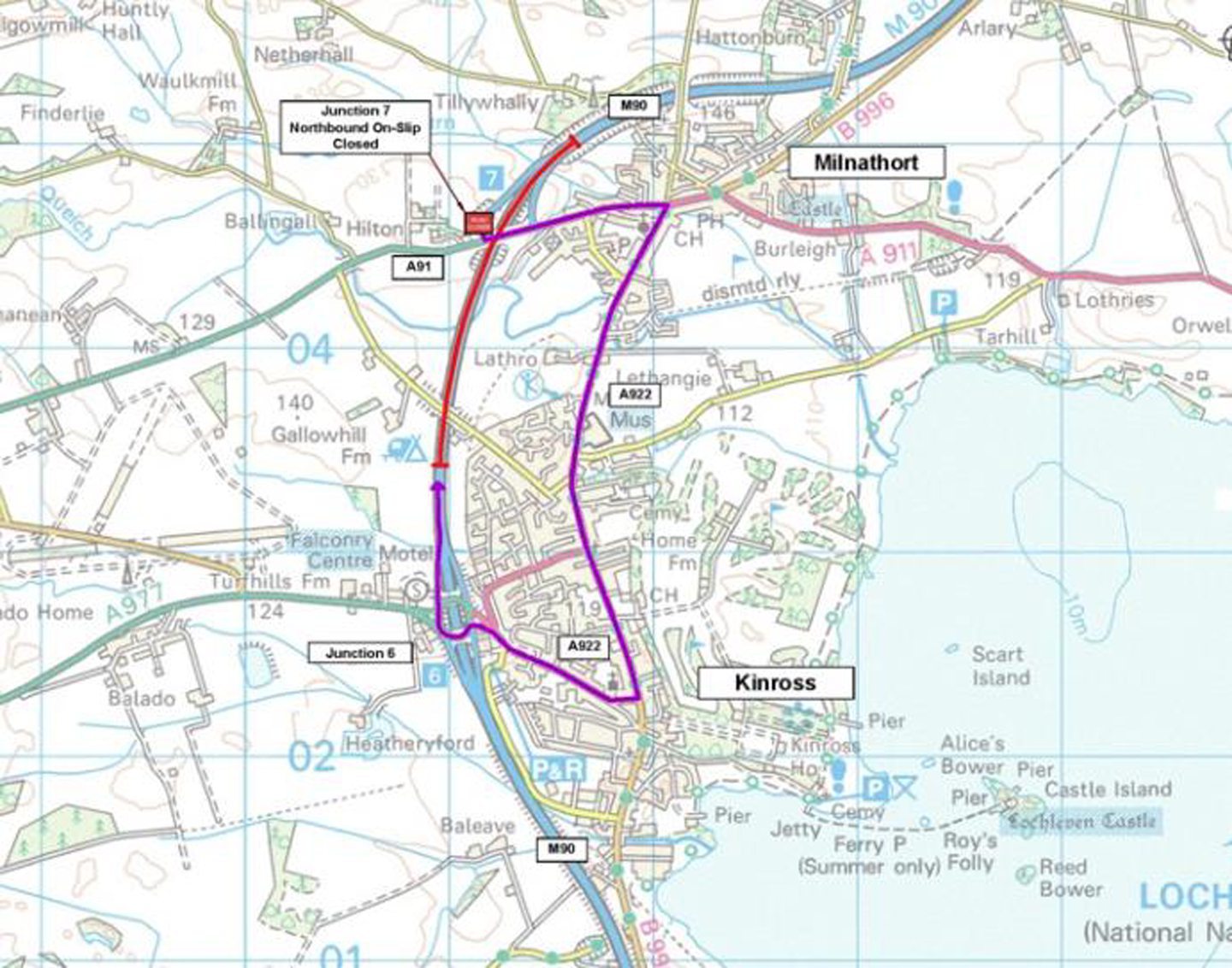 A map of the roadworks and diversion route. Image: Amey
