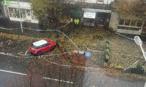 Tape created a police cordon around Shawarma House in St Andrews.