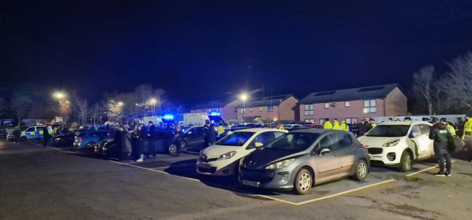 Palmerston Park car park after the match between Dundee United and Queen of the South. 