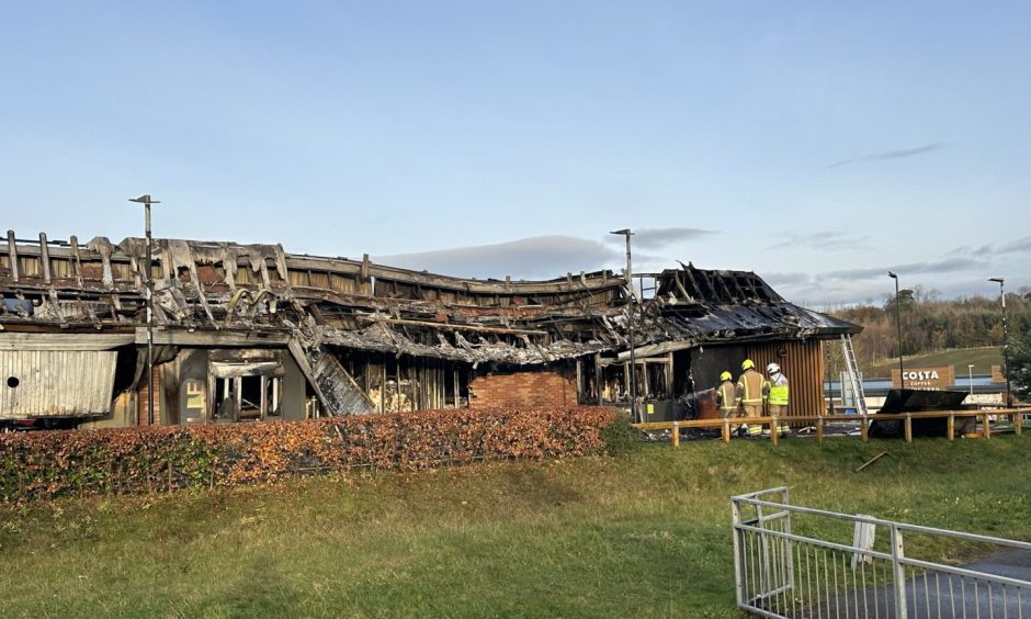 Monifieth McDonald's destroyed by fire.