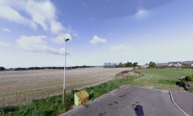 Google Street view imagfe of development site next to playpark in New Alyth