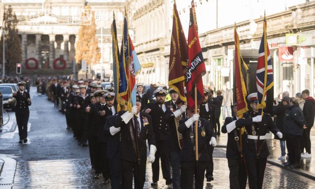 Members of the armed forces on the parade down Reform Street. Image: Alan Richardson Pix-AR.co.uk.