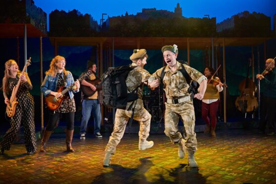 Robbie Scott as Davy and Finlay Bain as Ally in Sunshine on Leith. Image: Fraser Band.