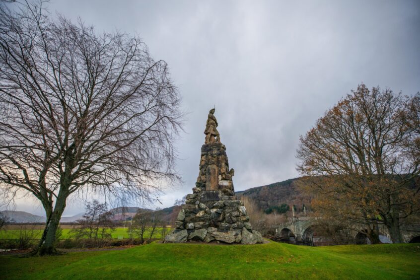 Black Watch monument by the River Tay in Aberfeldy