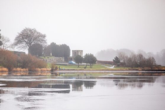 Loch Leven, Kinross on misty day.