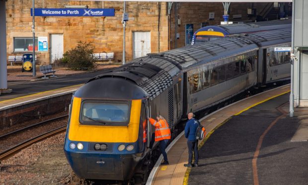 Train disruption in Fife and Dundee, image shows train at Perth station
