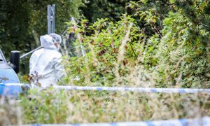 Police forensic officers at the scene in Glenrothes.