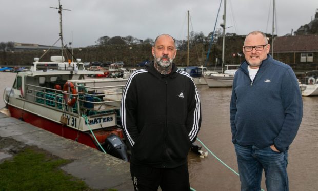 Gordon Cation, left, and John Chater at St Andrews Harbour.