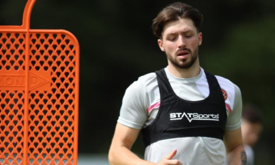 Bisland in Dundee United trainin