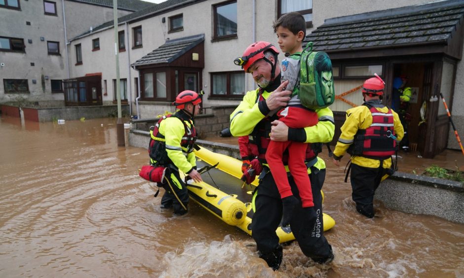 Laura Demontis and her sons were rescued from their home in Brechin.