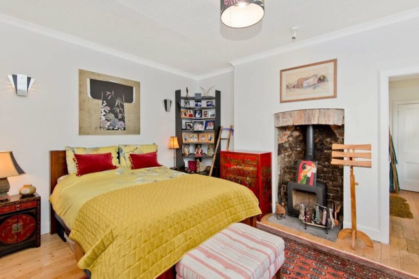Master bedroom in coastal Fife home 