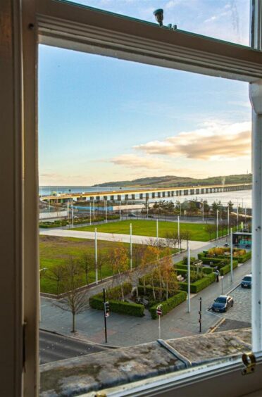 Dundee waterfront view from a flat bedroom 