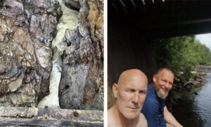 Steven Craig (right) with pal Ricky who saved him from the waterfall. Image: Ricky Pirie