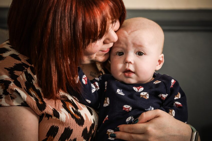 Kirstin with son Arlo, pictured in November last year