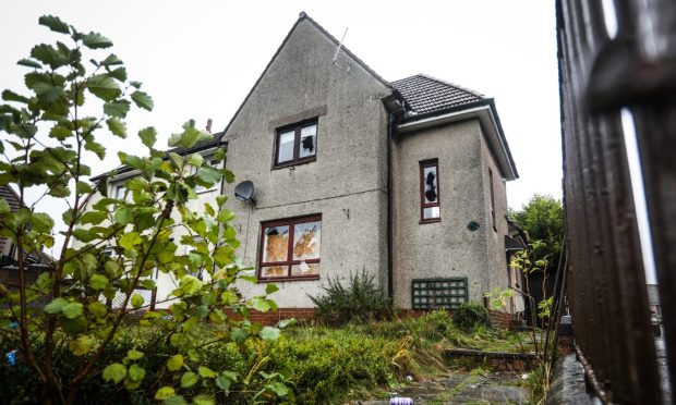 A house on Craigmore Street in Kirkton was smashed up by the youths. Image: Mhairi Edwards/DC Thomson