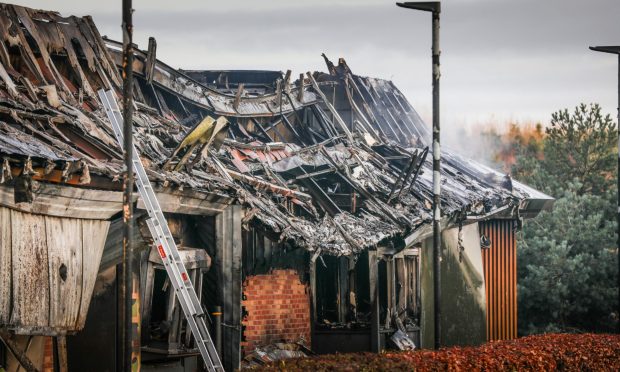 The Monifieth McDonald's has been destroyed. Image: Mhairi Edwards/DC Thomson