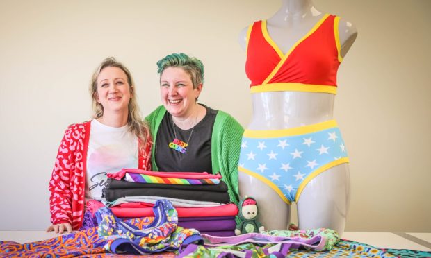 Operations director Ros Marshall and creative director Kirsty Lunn with some of their products. Image: Mhairi Edwards/DCThomson.