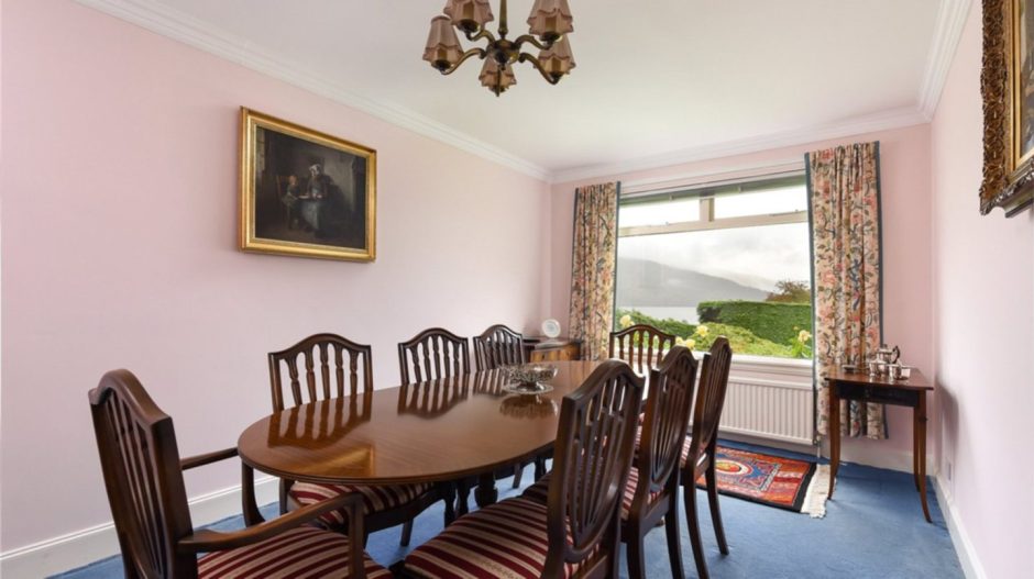 The dining room of the Fearnan property can also be used as a third bedroom.