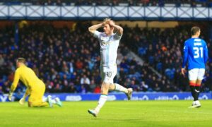 Dundee dismay at Rangers - Lyall Cameron sees an early effort saved by Jack Butland. Image: Shutterstock