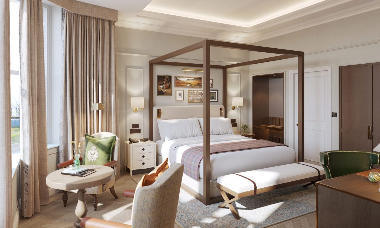 How a bedroom in the new-look Seaton House in St Andrews will look. Image: Valor Hospitality.