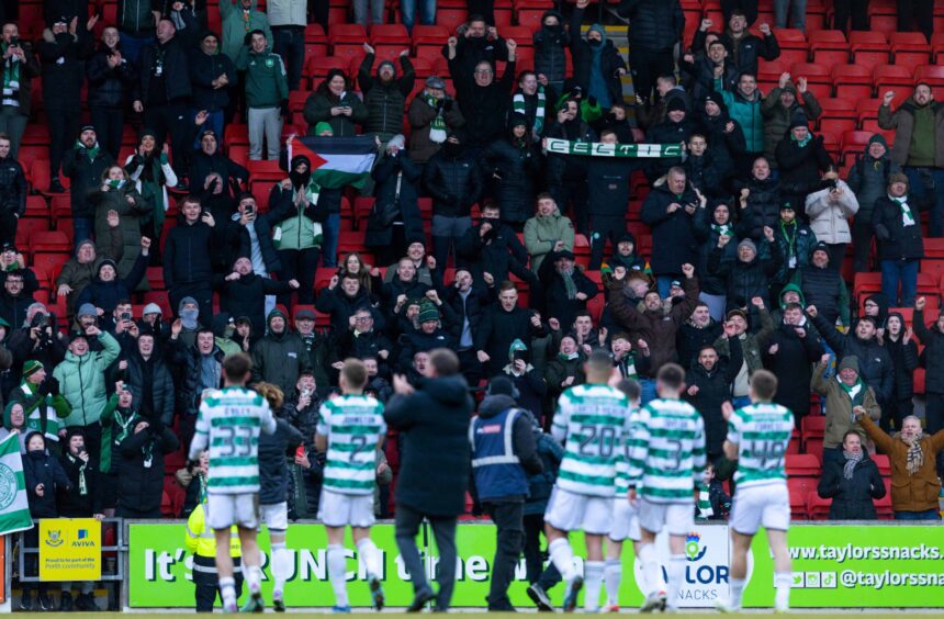 Celtic fans out-numbered St Johnstone's by over two to one at the recent McDiarmid Park fixture.
